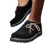 Bastwahl Trachtenschuhe Damen Herren Haferlschuhe Unisex   Elegant Trachten Schuhe Mittelalter Business Outfit Optimale Passform & traditionelles Design fürs Oktoberfest und Feierlichkeiten