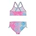 Juicy Couture Girls 4 Pack Two Piece Bikini Swimsuit Set, Kids Bathing Suit Swimwear Bikinis, Tropical Pink Ombre, Size 14