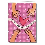 Dream Illustrate Greeting Card (All My Heart Only for You) | Cute Romantic Card with Heart & Hands Illustration | Perfect for Valentine’s Day, Anniversary, or Just Because | Blank Inside