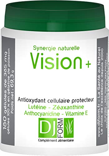 Vision Plus - 180 gélules - Complément alimentaire pour les yeux - Soin et Protection - Antioxydants naturels - Lutéine, Zéaxanthine, Anthocyanidines et Vitamine E