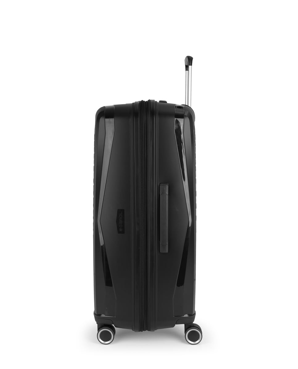 Gabol | Duża walizka rozszerzalna Queens sztywna o pojemności do 109,6 l, Czarny (Black)
