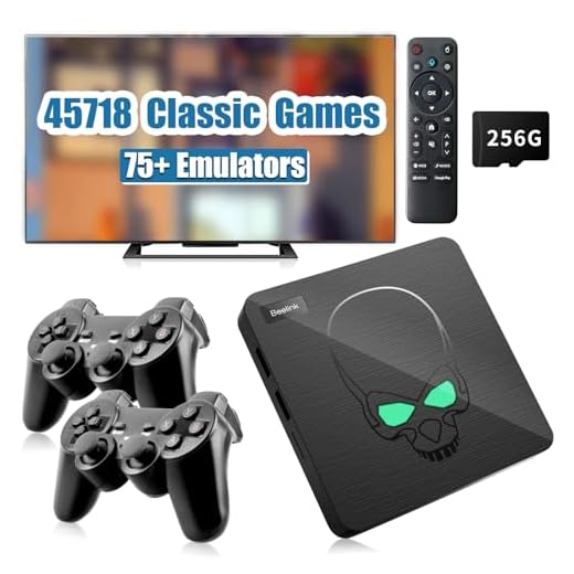 Retro Game Console Built-in 45718 Classic Games, Video Game Console Plug and Play for TV, EmuELEC 4.5 Game System and Android TV 9, Emulator Console Compatible with PS1/PSP/Sega/MAME, S922X Chip