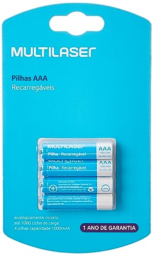 Pilhas Recarregáveis AAA 1000Mah com 4 Unidades Multi - CB050