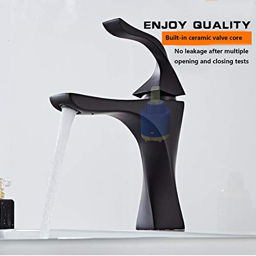 Robinet de lavabo monotrou en laiton blanc torsion design luxe - 6