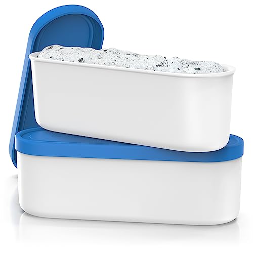 BALCI Ice Cream Containers 2 Quart Set of 2 - Blue