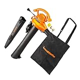 LawnMaster BV1210 Electric Blower Vacuum Mulcher 12 Amp 2-Speed Adjustment with...
