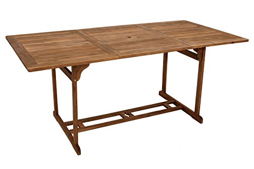 Preisvergleich Produktbild Gartentisch KORFU 90x180cm rechteckig, Akazie geölt