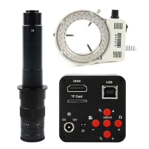 ラボ用顕微鏡アクセサリー 50MP 1080P 2K USB デジタル電子工業用ビデオ顕微鏡カメラ C マウントビデオレコーダー(300x lens with Led)