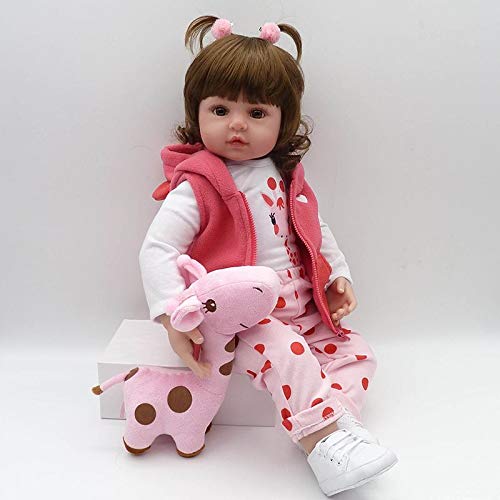 Nicery Reborn Baby Doll Puppe Weich Simulation Silikon Vinyl 22 Zoll 55 cm Magnetisch Mund lebensecht lebhaft für 3 Jahre alt 3+ Vivid Boy Girl Junge Mädchen Spielzeug SH55C258W-2