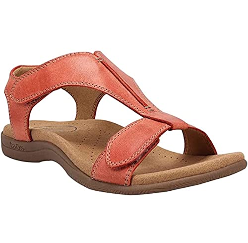 EMERZE Damen Orthopädische Flache Sandalen Sommer Freizeit Klettverschluss, 001, 38EU