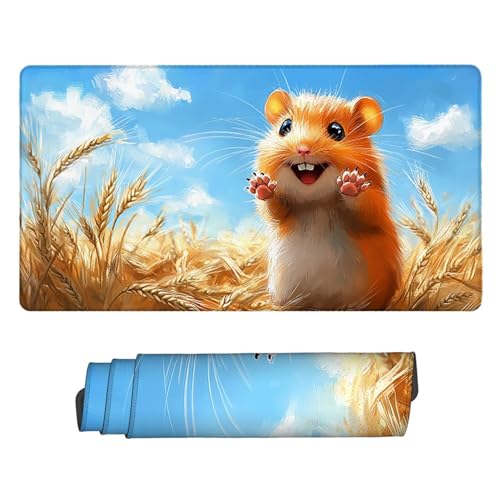Large Game Tapis de Souris Hamster avec Base en Caoutchouc Antidérapant Extended XXL Long Clavier Pad de Table Grand Tapis Souris, pour Gamer, Personnel Bureau, Accessoires Gaming 120 x 60 cm k-74
