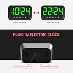 Small Plug-In LED Alarm Clock Green