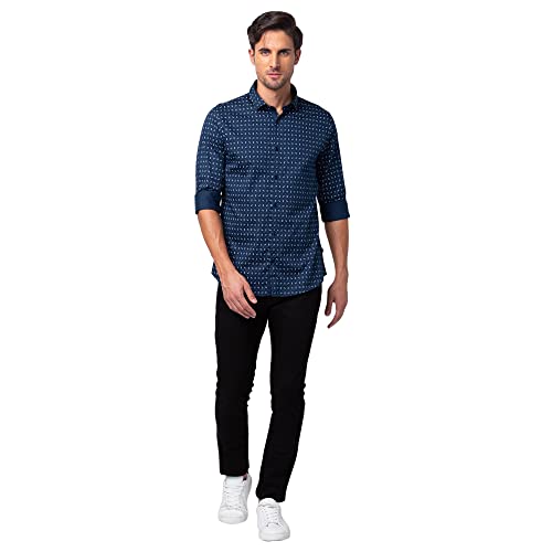Image of Spykar Men's Regular Fit N /A Full Sleeve Printed Casual Shirts