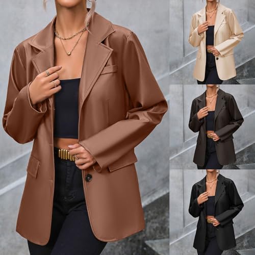 Blazer de piel de gran tamaño con acabados premium y diseño sofisticado 2