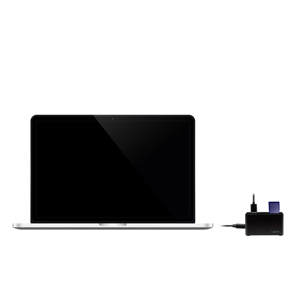 LogiLink CR0046 - Lector de Tarjetas USB 3.2 Gen 1 para Tarjetas MS/SD/M2/microSD/CF y 3 Puertos USB, Color Negro