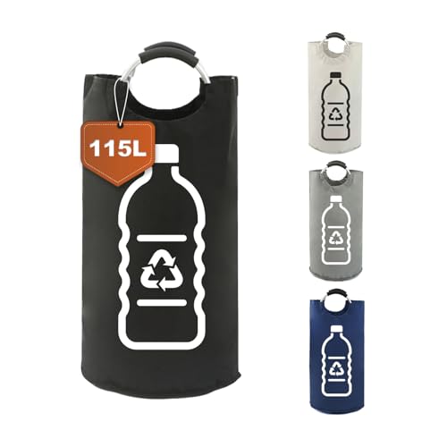 SOLARLAB Raccoglitore pieghevole per bottiglie di deposito - Grande contenitore di deposito nero - Organizzatore impermeabile per bottiglie di deposito, raccoglitore di bottiglie vuote