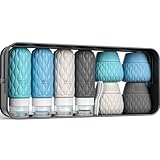 Lericttor 8 Stück Silikon Reisegröße Behälter, TSA-geprüfter Reiseflaschen Zum Befüllen 100ML und Cremedosen Zum Befüllen 50ML mit Clear Bag, Travel Essentials & Reise Gadgets