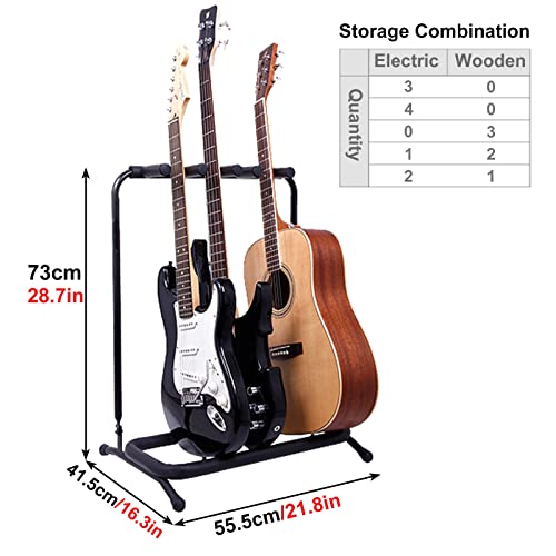 Lqdp Guitare Support 3 Voies Sol Support Guitare, Pliable Accessoires Guitares Rack pour Guitare Basse Électrique… - Les Beatles, Paul McCartney, John Lennon, RIngo Starr, George Harrison Lqdp Guitare Support 3 Voies Sol Support Guitare, Pliable Accessoires Guitares Rack pour Guitare Basse Électrique… – Image 3
