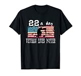 Veteran Lives Matter Suicide Awareness PTSD Veteran 22 a Day T-Shirt