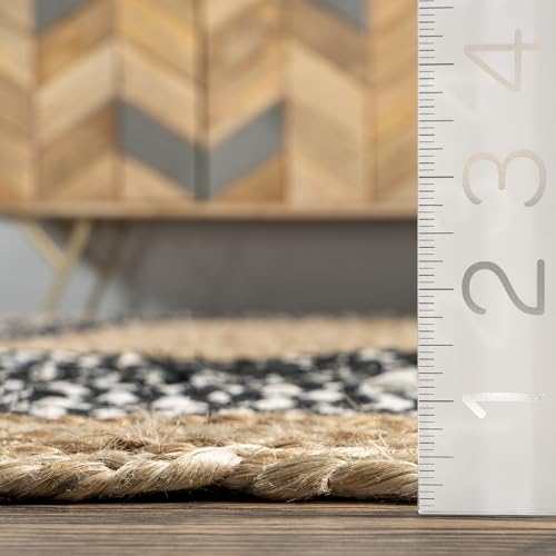 Tapete redondo nuLOOM Lesha 6 pies algodón y yute miniatura 2