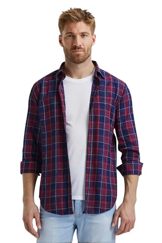 Image of SANE ORIGINALS Ingdigo Washed Checks Pure Cotton Shirt for Men