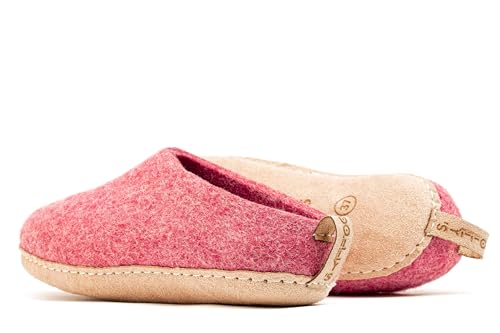 Woolly's Indoor Open Heel Slippers With Leather Sole (Cherry Pink) - 39 | Premium New Zeland Wool | Handcrafted with Italian Design | Soft, Breathable & Ordor Free3