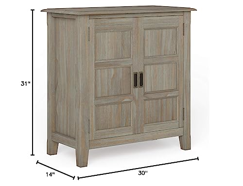 Simplihome Burlington Solid Wood 30 Inch Wide Transitional Low Storage Cabinet In Distressed Grey For The Living Room, Entryway And Family Room #TOP7