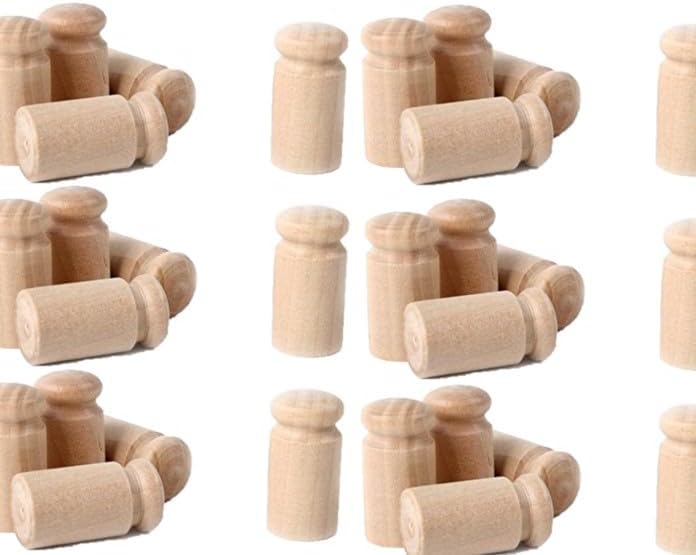 Miniature Unfinished Wood Milk Cans - Pack of 30 Blank Wood Milk Cans for Arts and Crafts (1-1/4 H x 3/4" Dia)