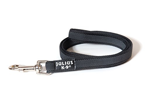 Julius-K9 Color & Gray Super Presa Guinzaglio Con Manico, 20 mm x 1.2 m, Nero