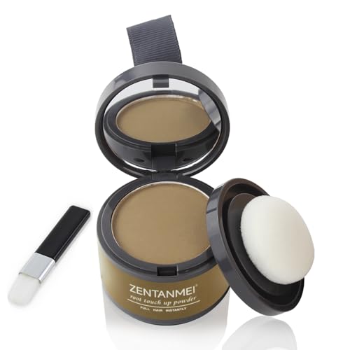 ZENTANMEI Root Touch Up Hairline Powder for Women & Men, Gray Hair Cover Up, Hairline Shadow Powder Sweatproof & Windproof, 0.14 oz Root Cover Up for Thinning Hair (Blonde)