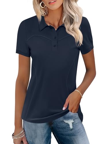 Image of TFSDOD Womens Golf Shirts Ladies Polo Shirt Short Sleeve Activewear Top