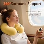 Inflatable Massage Travel Pillow – 6-Mode Adjustable Vibration, Soft Neck Support Cushion for Airplane, Car, Office & Home, Easy to Inflate & Carry - Image 4