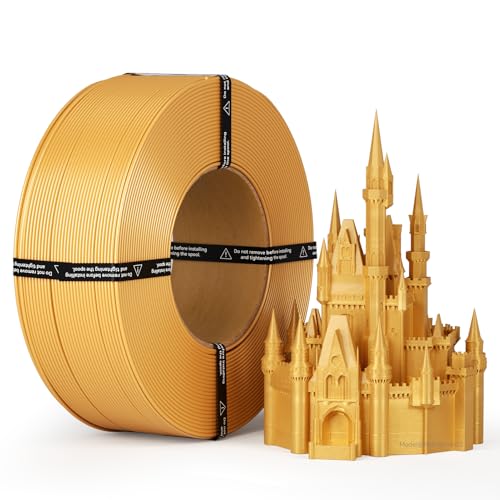 kexcelled PLA マット リフィルフィラメント 3Dプリンター用 1.75mm +/- 0.03mm、鮮やかな発色、積層痕を抑制、1kg 詰め替え用 金色