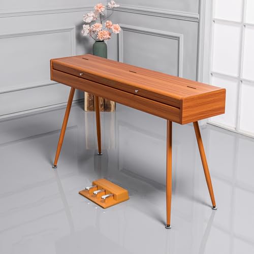 UISCOM 88 Key Weighted Digital Piano - Wooden Desk Electric Piano Transforms Between Desk and Vanity - Progressive Hammer-Action Keyboard, Perfect for Beginners with MIDI Functionality - Thumbnail 4