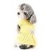 Ranphy Dog Harness Dress for Small Dog Girls Solid Pet Skirts with Cute Doggie Patch Puppy Spring Summer Outfits with D-Ring Chihuahua Yorkie Cats Apparel, Yellow, XS