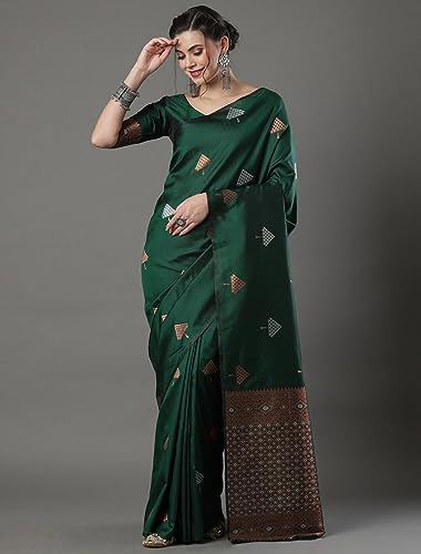 Image of Flosive Women Woven Beautiful Mix Color Kanjivaram Silk Saree With Zari Weaving