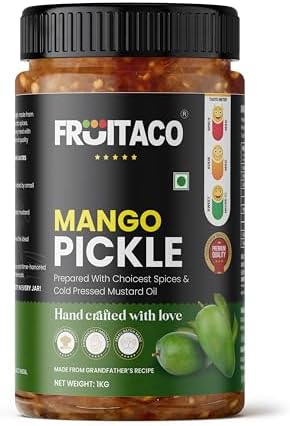 Fruitaco Mango Pickle – Authentic Indian Pickle with Tangy and Spicy Flavor | Perfect Side for Meal (1 Kg, Mango Pickle)