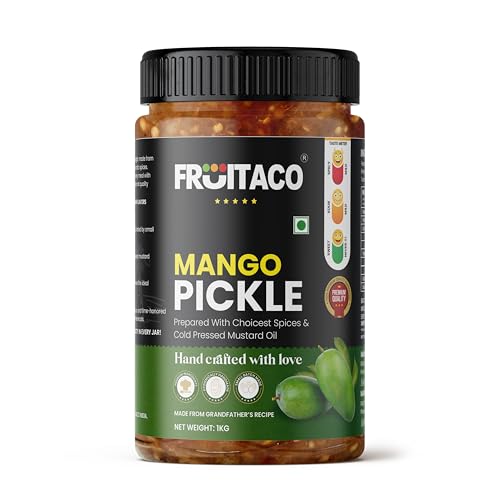 Image of Fruitaco Mango Pickle - Authentic Indian Pickle with Tangy and Spicy Flavor | Perfect Side for Meal (1 Kg, Mango Pickle)