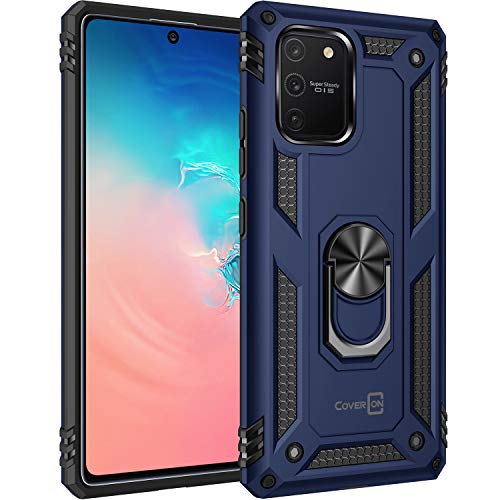 CoverON Ring Kickstand Designed for Samsung Galaxy Note 10 LITE Case (2020), Rugged Phone Cover Magnetic Mount Compatible - Navy Blue