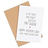 CJ&M IF AT FIRST YOU DON'T SUCCEED Funny Mother's day card, Funny card for mum, Card for mom, Mothers day card, Funny card, card for her, funny sibling card, second born child,Mother's Day Card From