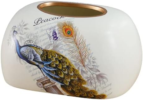 Modern Ceramic Tissue Holder for Countertop, Fits Most Square Tissue Boxes Bathroom Accessories,H