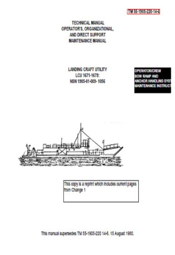 US Army, Technical Manual, TM 55-1905-220-14-6, LANDING CRAFT UTILITY, (LCU), 1671-1679, (NSN 1905-01-009-1056), 1983