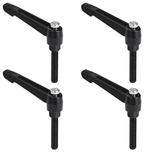 Poignée de Serrage Réglable M8 Levier de Serrage Rapide 40mm Boulon Acier au Carbone Poignées en Alliage de Zinc Noir 4 Pièces Cover