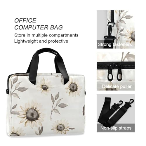 Maletín para portátil ALAZA con patrón floral beige gris miniatura 6