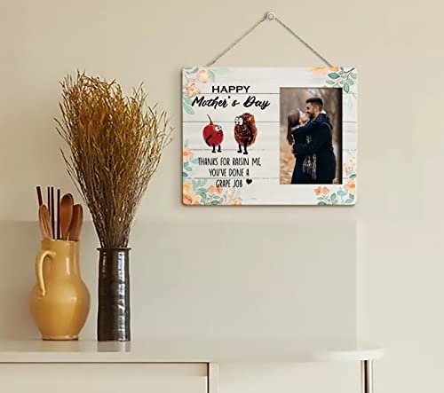 Haluosi To Mom Gifts Picture Frame, Thanks For Raisin Me Grape Job, Tabletop Picture Frame Plaque Gift, Funny Gift For Mother, Mother's Day Gift For Mom From Daughter Son, Appreciation Gift For Mom #TOP6