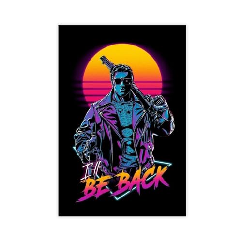 Terminator Poster sur toile pour décoration murale de salon, chambre à coucher 30 x 45 cm