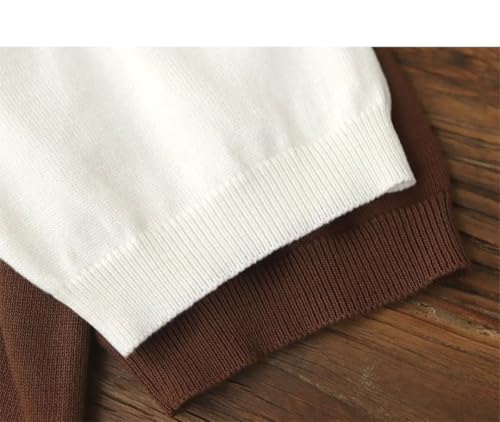 Men's Summer Knitted Short Sleeved Retro Solid Drape Business Casual Round-Neck Pullover2