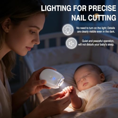 Image of AJIGNA MART Automatic Electric Nail Grinder & Trimmer with LED Light | Rechargeable Nail File, Nail Shaper & Polisher | 3 Speed Settings | Safe Nail Care for Adults, Kids & Seniors | Portable Electric Nail Clipper