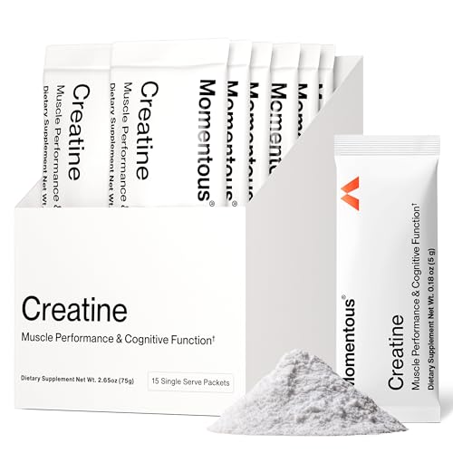 Momentous Creatine Monohydrate Powder – NSF Certified, 15 Servings