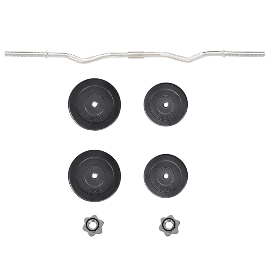 Hantelset mit 120 cm langhantel, verstellbaren Hantelscheiben, rutschfesten Griffen, 30 kg Gewicht, ideal für Krafttraining, Muskelaufbau, Homegym, Fitnessstudio, Reha und Workout